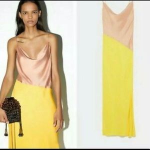 Zara Color Block Silk Dress
